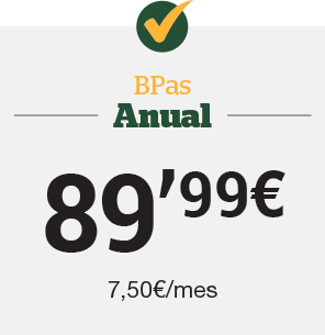 Bpas Anual 89,99€ (7,50 €/mes)